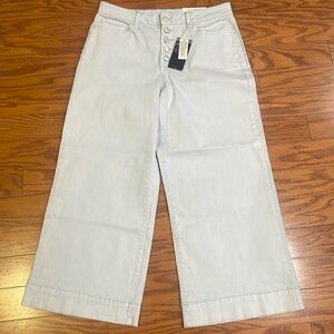 A.n.a A new approach wide leg crop. 98% cotton and 2% spandex.